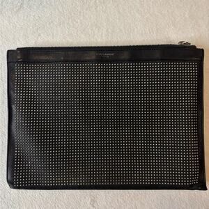 Saint Laurent Black Studded Clutch